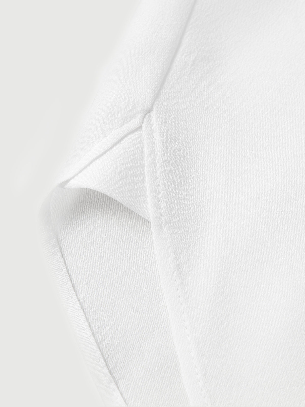 Pure Silk Short-Sleeve V-Neck Blouse
