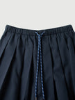 Drawstring Pleated Mini Skirt