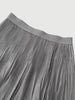 Women's Smoke Gray Pleated Design Summer Waist Skirt 5F4341331