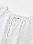 Silk Wave-Texture Short-Sleeve Blouse