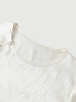 Silk Jacquard Satin Short-Sleeve  Top