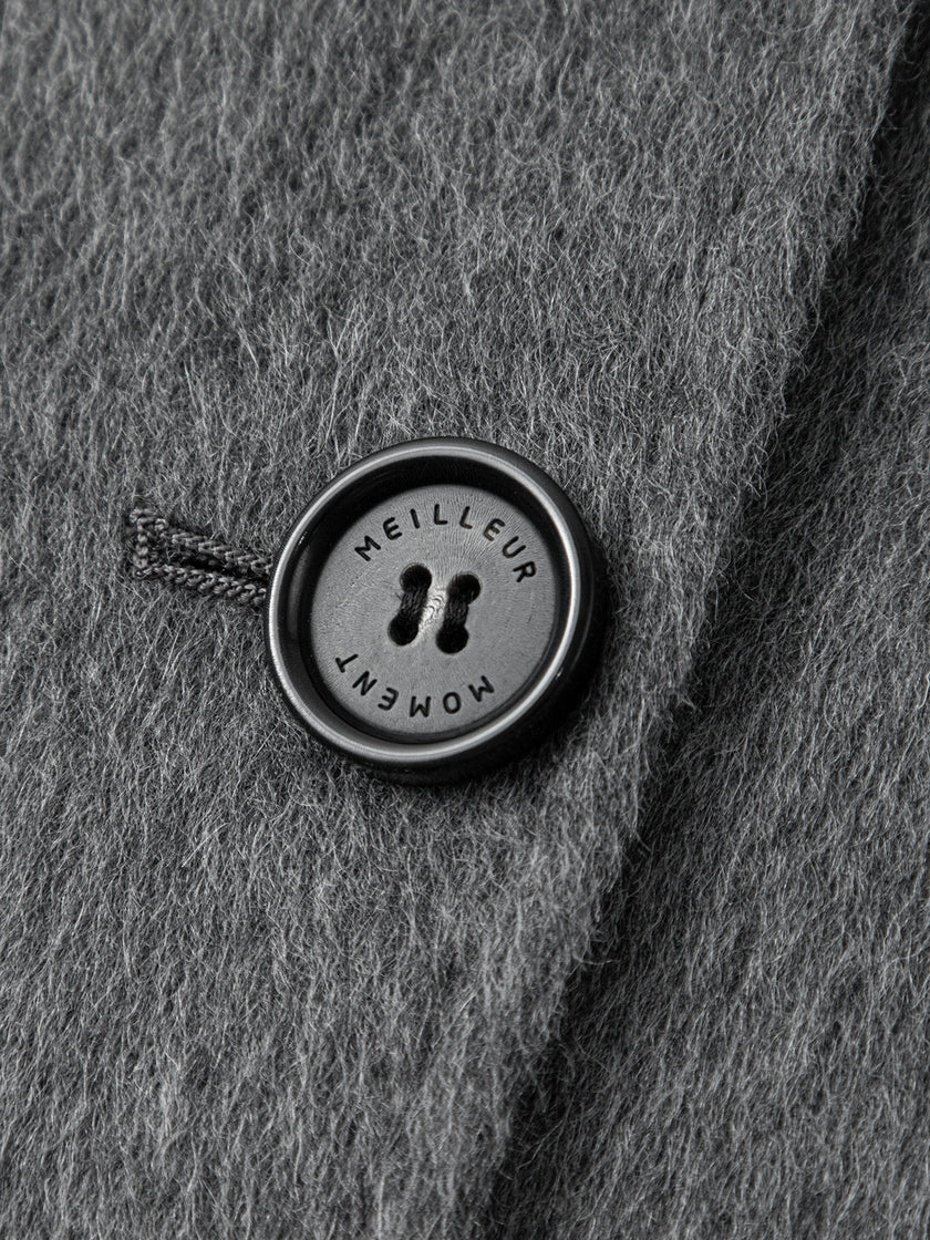 Wool-Camel Double-Breasted Coat