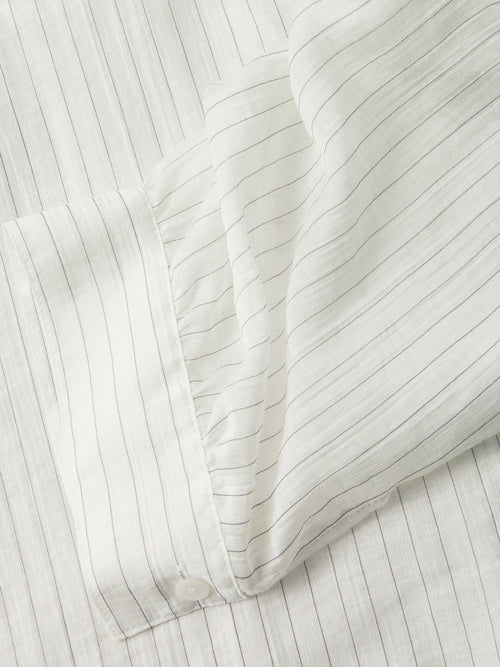 Load image 1 in gallery view. Collared V-Neck Pinstriped Shirt