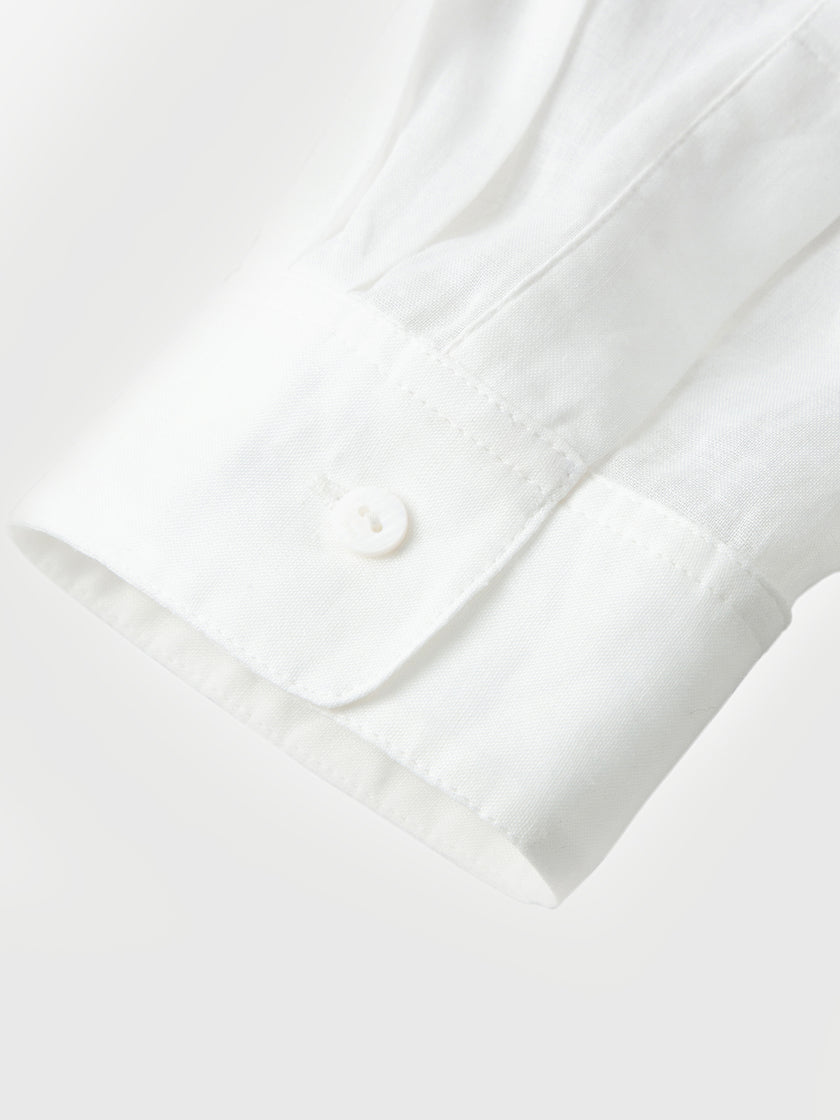 White Ramie Long-Sleeve Shirt