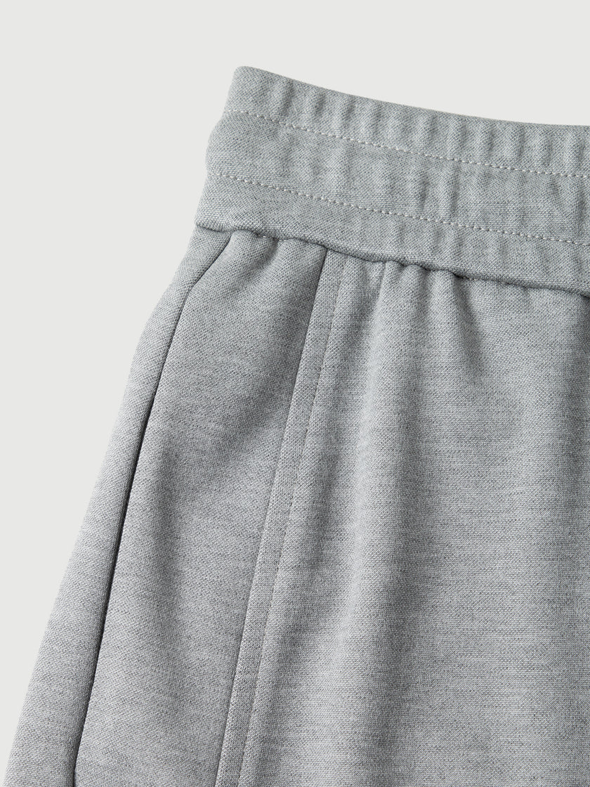 Grey Relaxed Straight-Leg Drawstring Pants