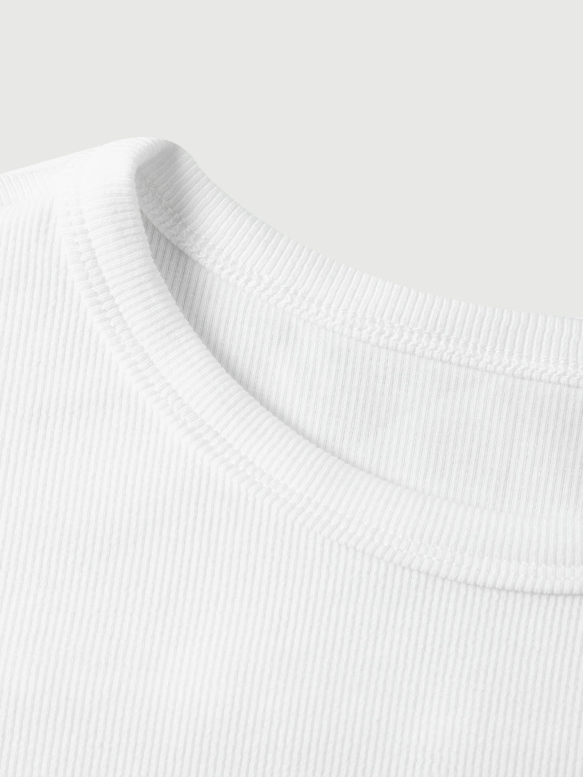 Fitted Round-Neck Short-Sleeve T-Shirt