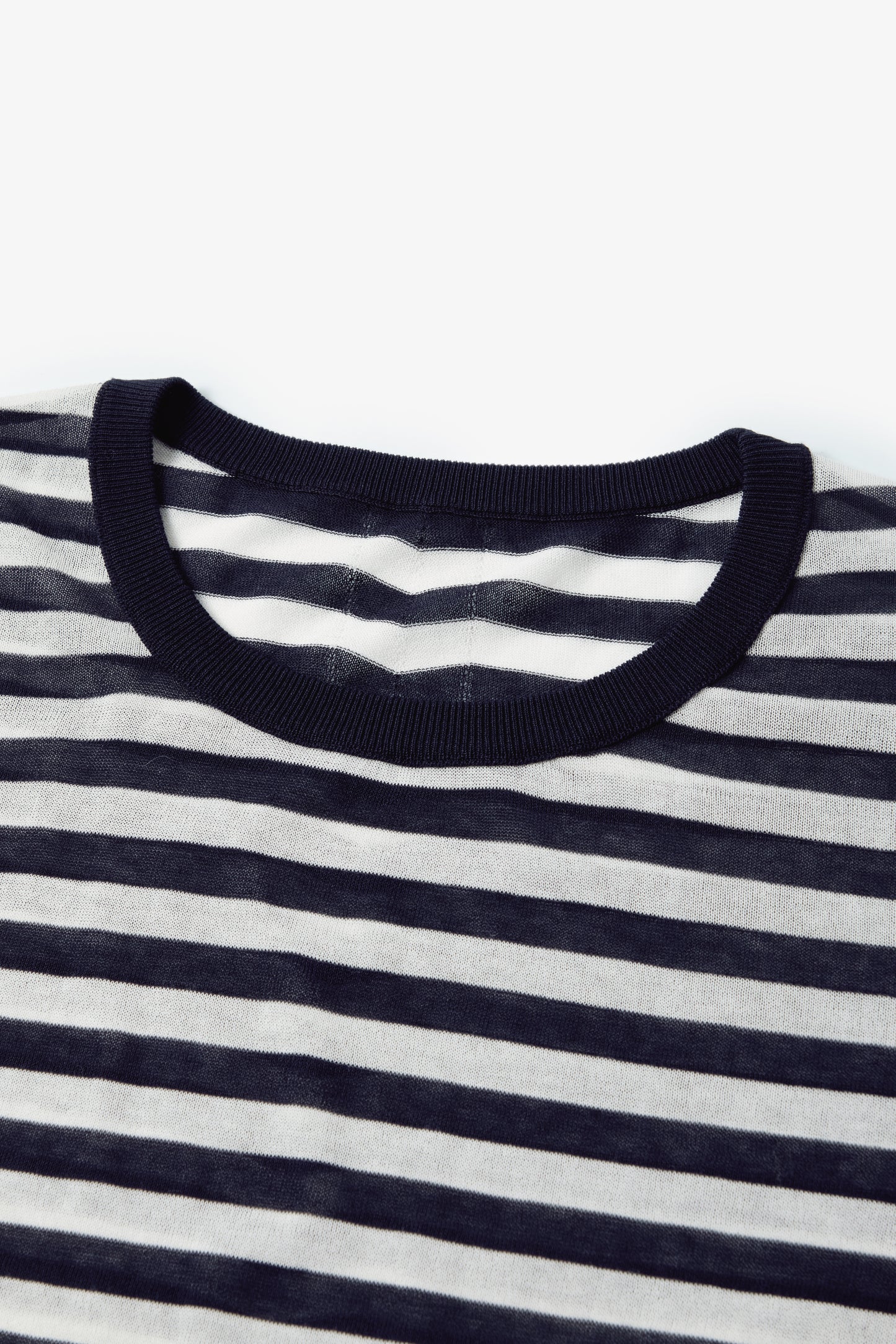 Striped Cotton-Acetate Crewneck Tee
