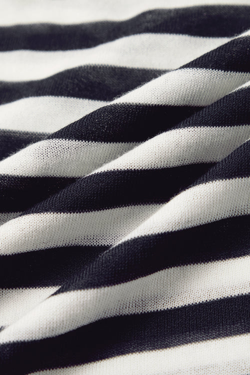 Load image 1 in gallery view. Striped Cotton-Acetate Crewneck Tee