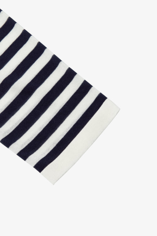 Load image 1 in gallery view. Striped Cotton-Acetate Crewneck Tee