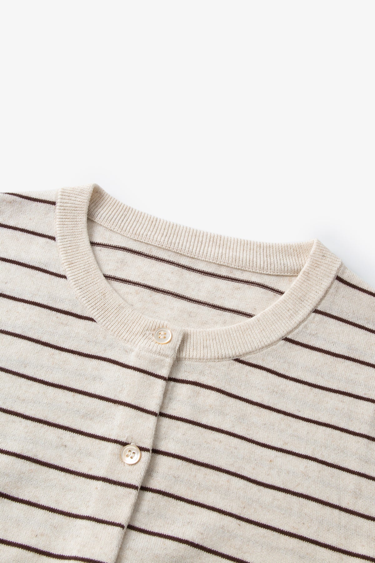 Striped Tie-Front Cashmere Cardigan