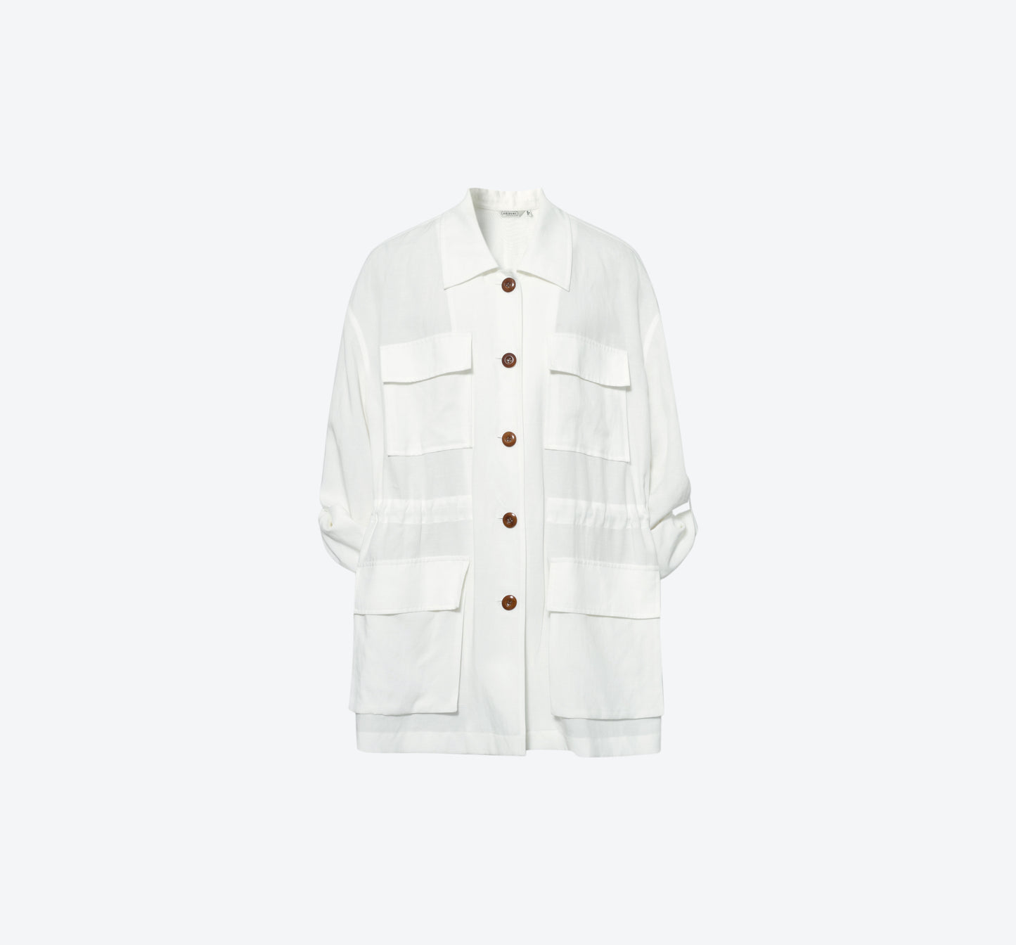 Lyocell Drop-Shoulder Collared Top