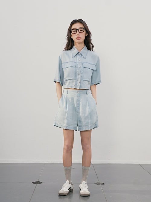 Load image 1 in gallery view. 100% Lyocell Shorts