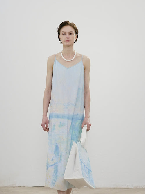 Load image 1 in gallery view. V Neck Pleated Slip Dress