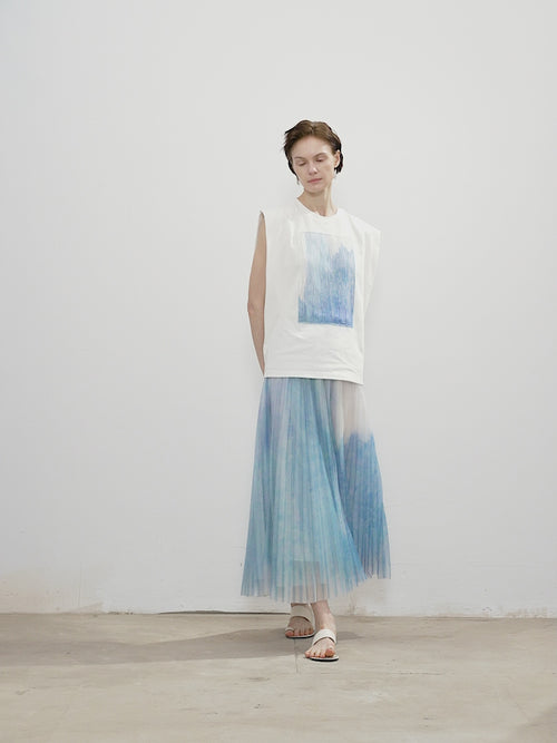 Load image 1 in gallery view. Monet Ombre Pleated Maxi Skirt