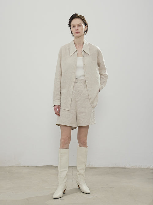 Load image 1 in gallery view. 100% Linen Short Pants